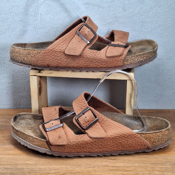 Birkenstock Arizona Men\'s 13 EU 46 Sandals Peach Pebbled Soft Leather Germany main image 12